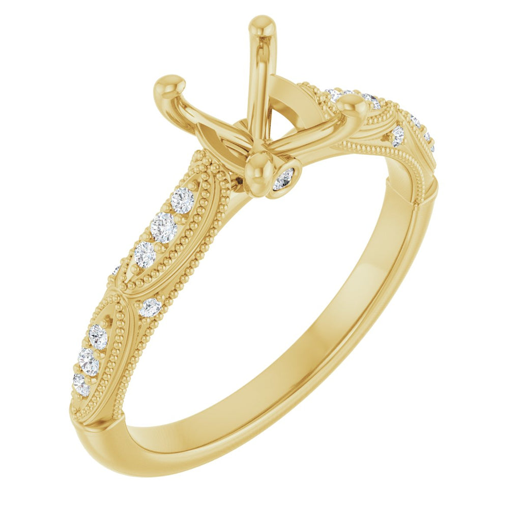 Accented Sculptural Engagement Ring
