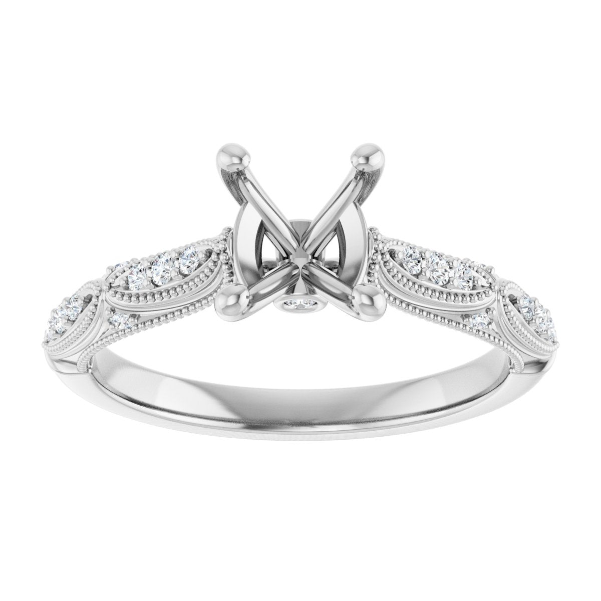 Accented Sculptural Engagement Ring
