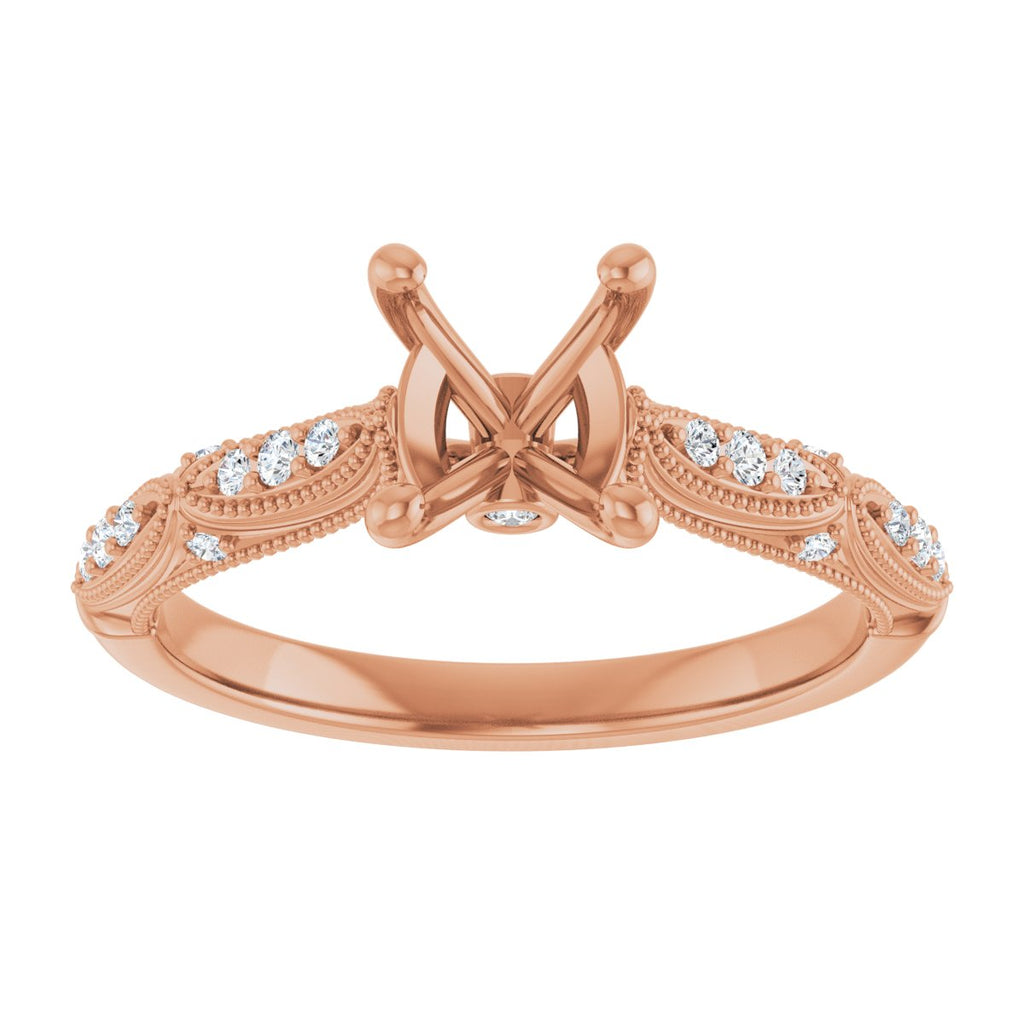 Accented Sculptural Engagement Ring