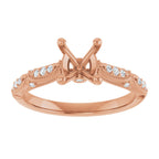 Accented Sculptural Engagement Ring