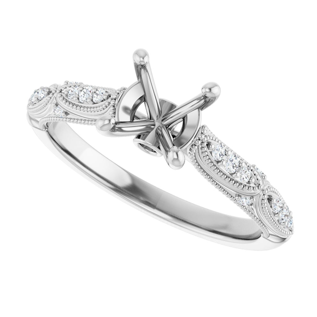 Accented Sculptural Engagement Ring