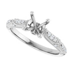 Accented Sculptural Engagement Ring