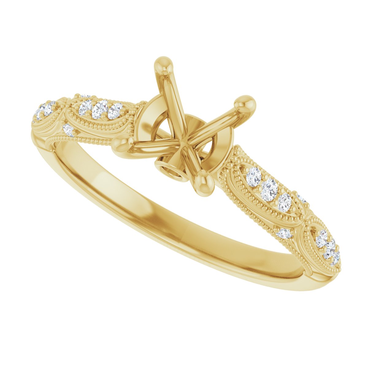 Accented Sculptural Engagement Ring
