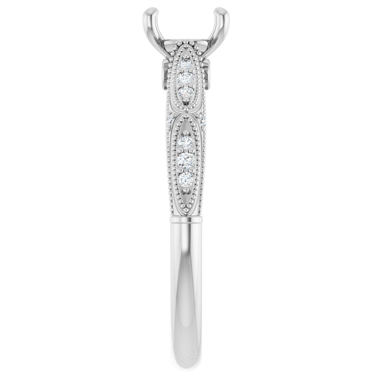 Accented Sculptural Engagement Ring
