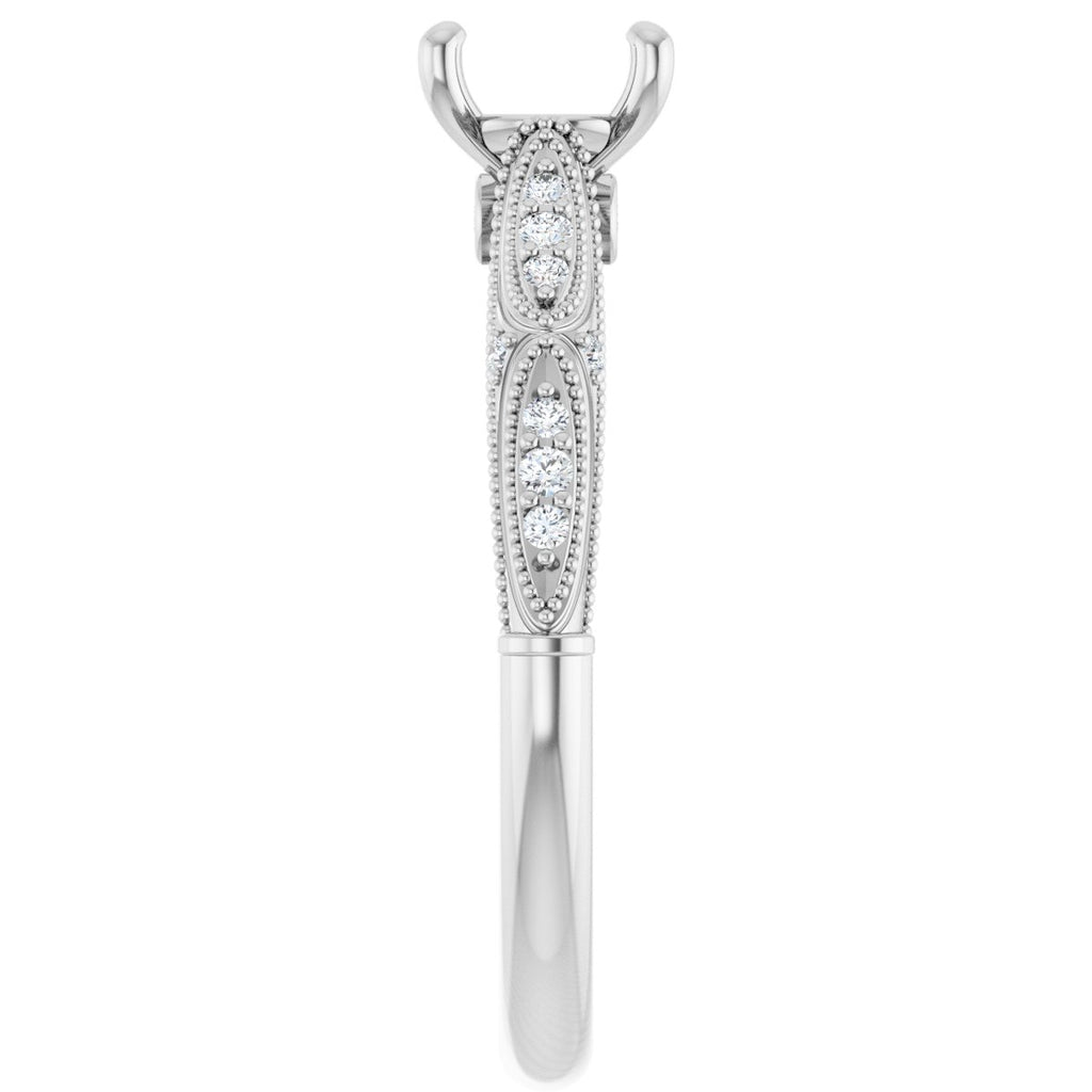 Accented Sculptural Engagement Ring