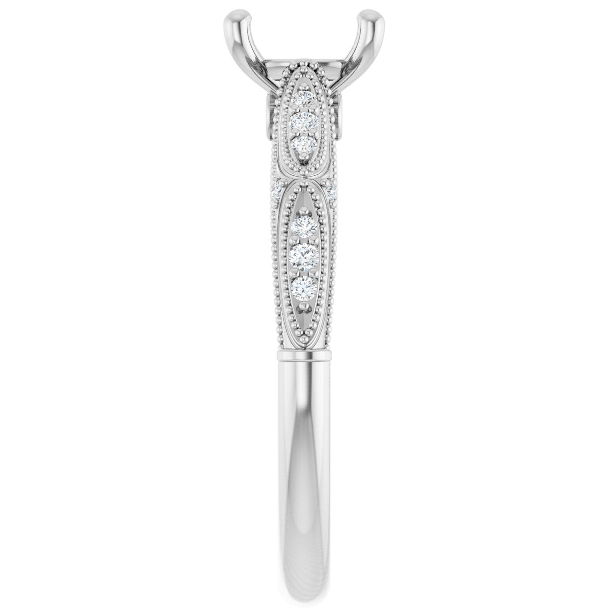 Accented Sculptural Engagement Ring