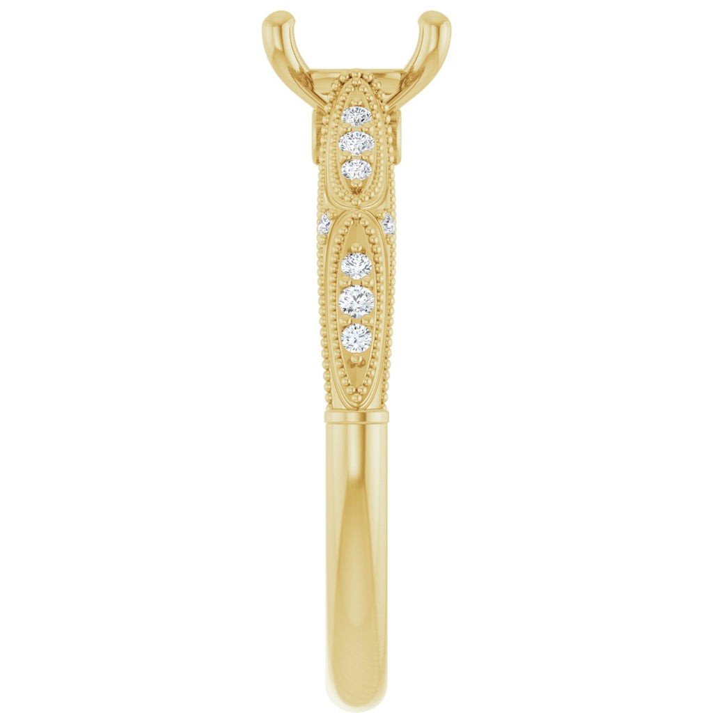 Accented Sculptural Engagement Ring