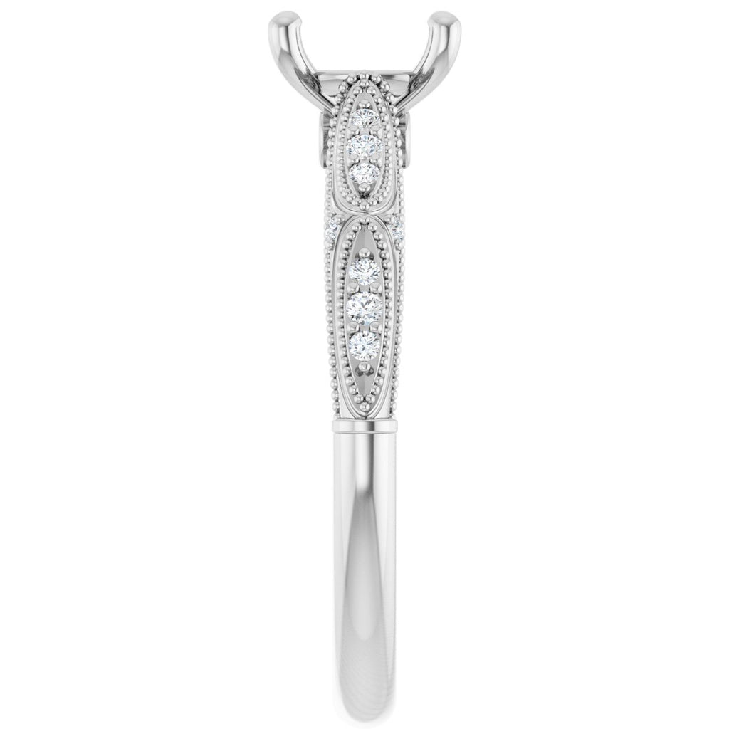Accented Sculptural Engagement Ring