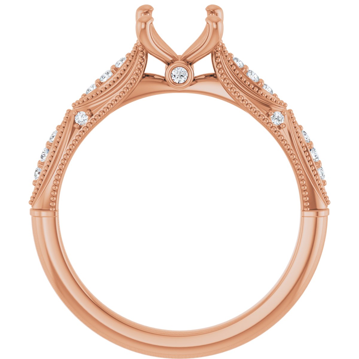 Accented Sculptural Engagement Ring