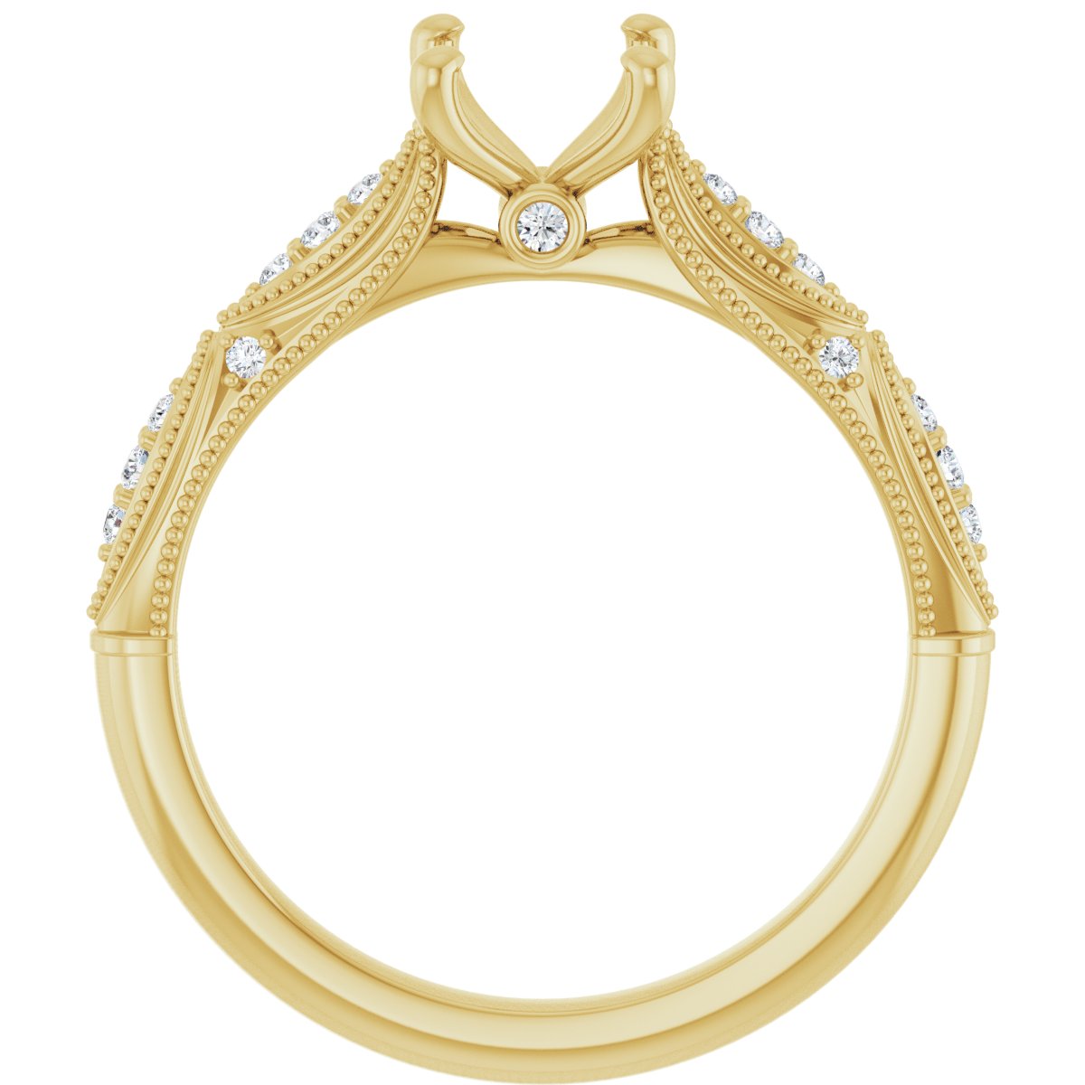 Accented Sculptural Engagement Ring