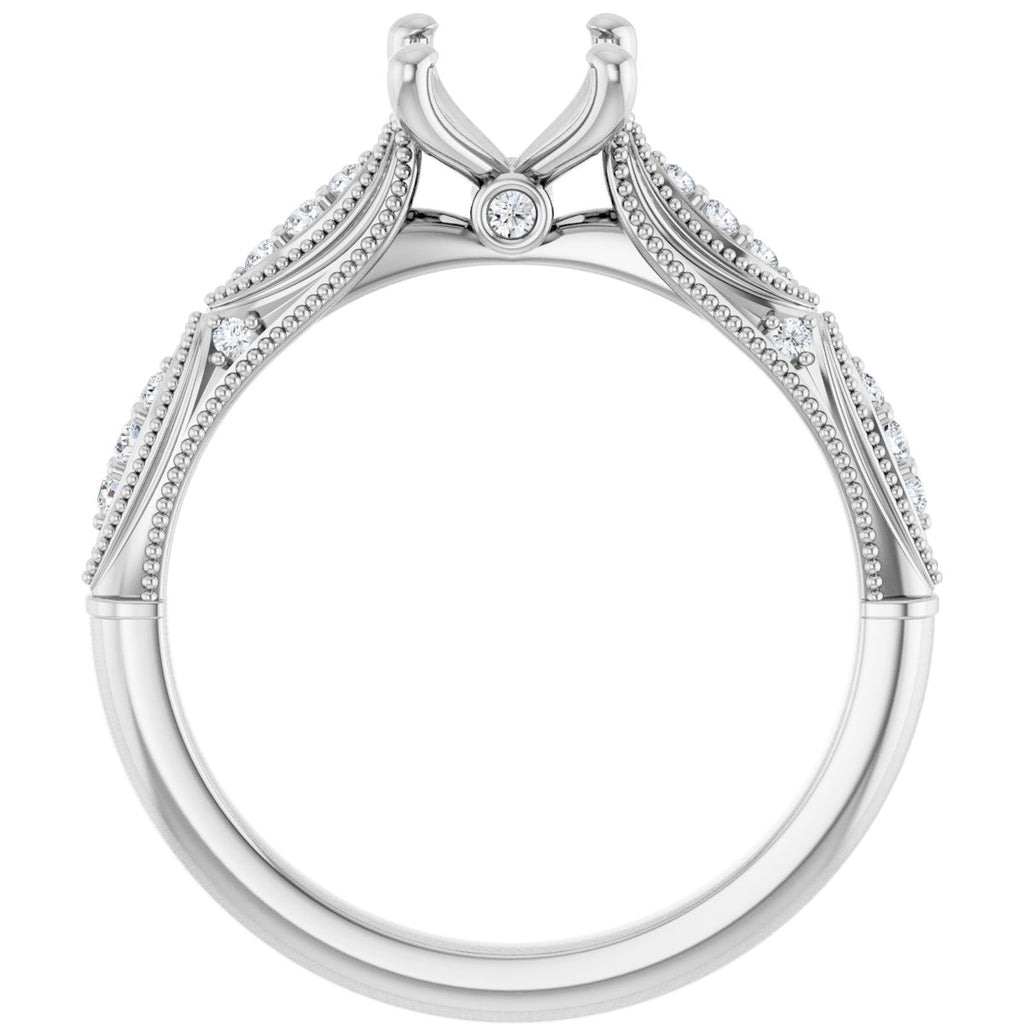 Accented Sculptural Engagement Ring
