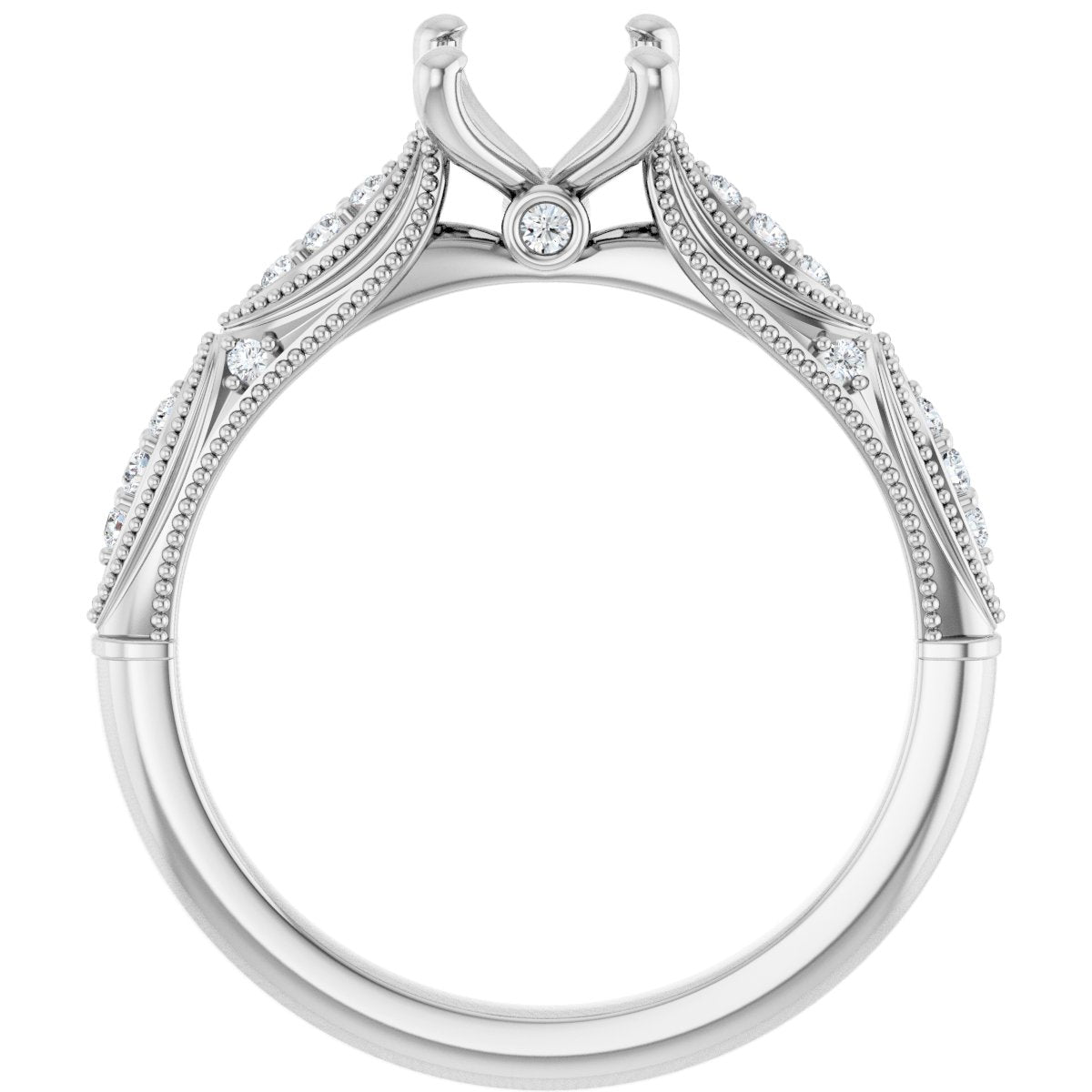 Accented Sculptural Engagement Ring