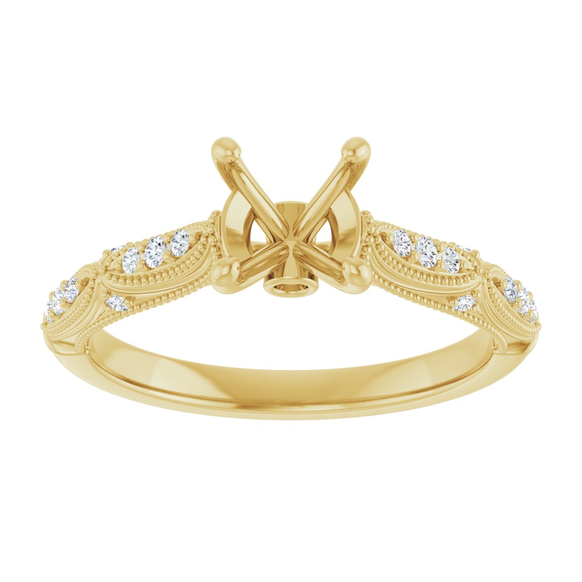 Accented Sculptural Engagement Ring