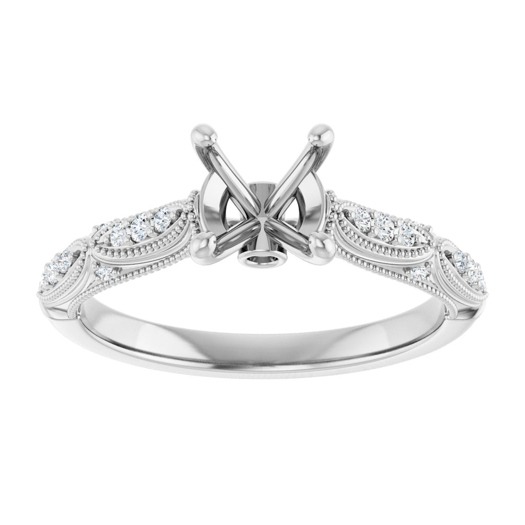 Accented Sculptural Engagement Ring