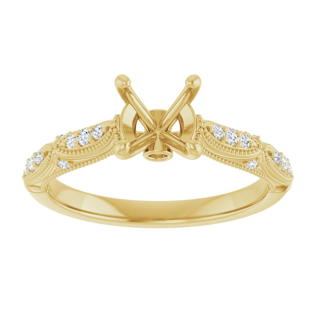 Accented Sculptural Engagement Ring