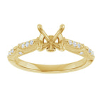 Accented Sculptural Engagement Ring