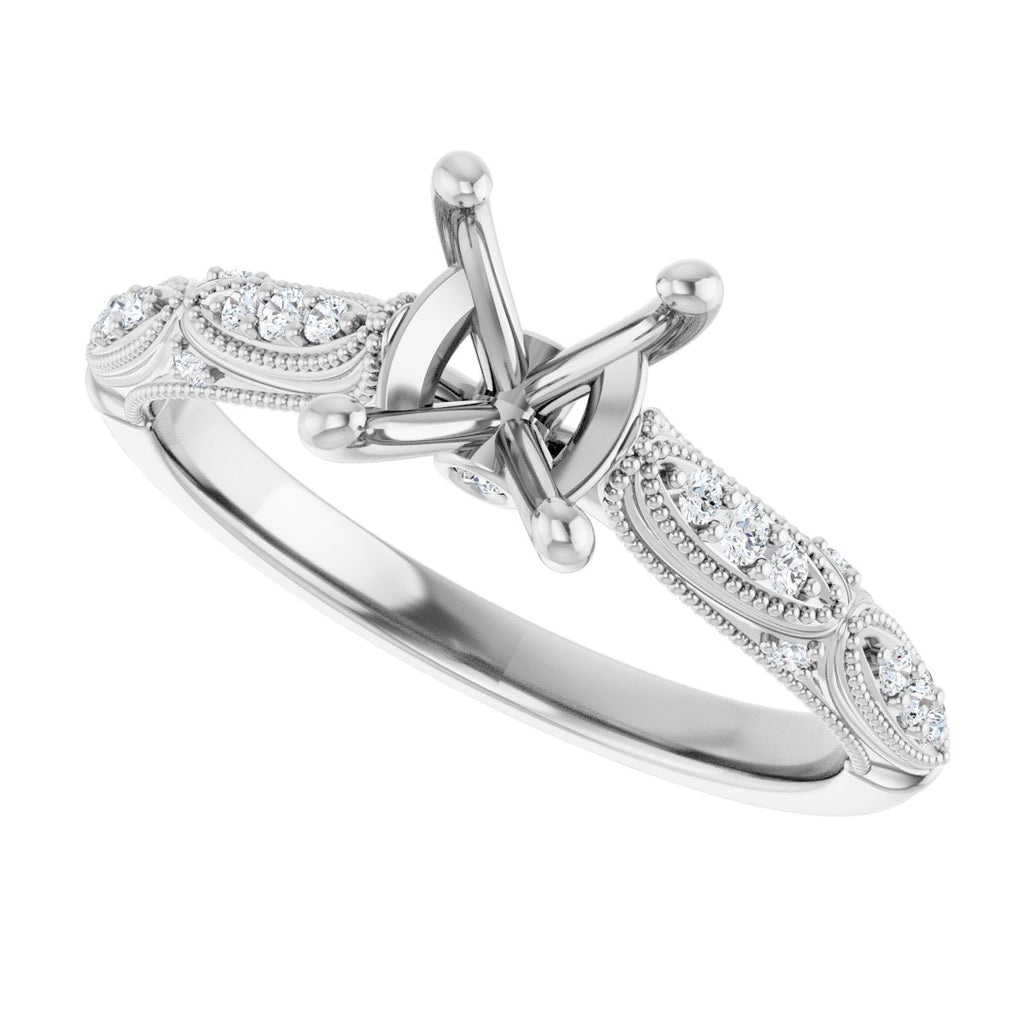 Accented Sculptural Engagement Ring