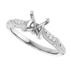 Accented Sculptural Engagement Ring