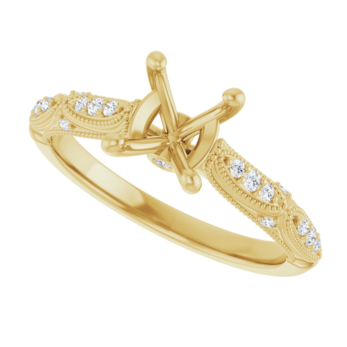 Accented Sculptural Engagement Ring
