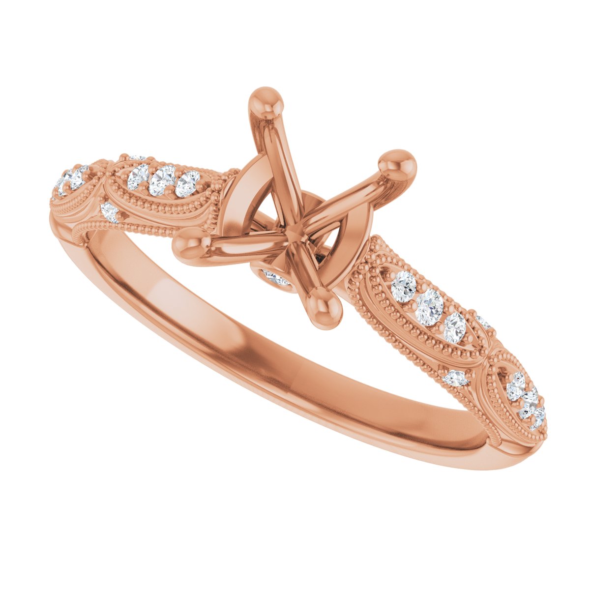Accented Sculptural Engagement Ring