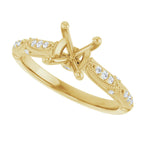 Accented Sculptural Engagement Ring