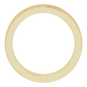Milgrain Edge Floral Flat Band