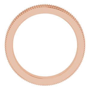 Milgrain Edge Floral Flat Band