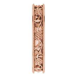 Milgrain Edge Floral Flat Band
