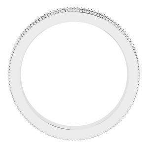 Milgrain Edge Floral Flat Band