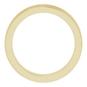 Milgrain Edge Floral Flat Band