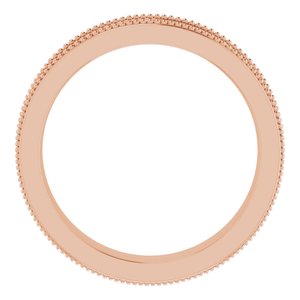 Milgrain Edge Floral Flat Band