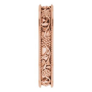 Milgrain Edge Floral Flat Band