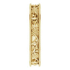 Milgrain Edge Floral Flat Band