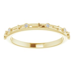 Bezel-Set Cross Ring