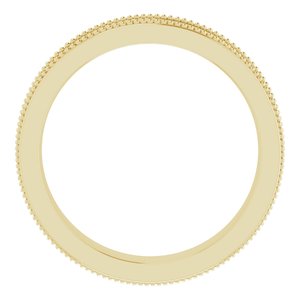Milgrain Edge Floral Flat Band