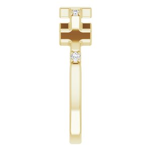 Accented Cross Ring