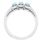 Halo-Style Three-Stone Ring