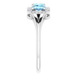 Halo-Style Three-Stone Ring