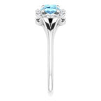 Halo-Style Three-Stone Ring