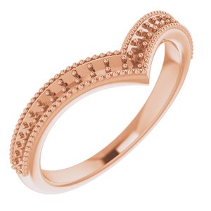 Accented Stackable V Ring
