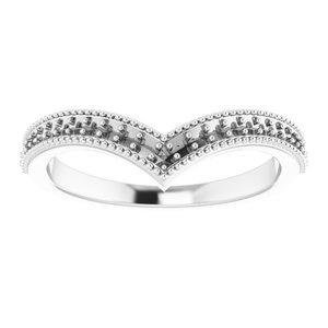 Accented Stackable V Ring