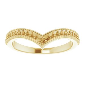 Accented Stackable V Ring