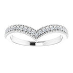 Accented Stackable V Ring