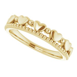 Stackable Beaded Heart Ring