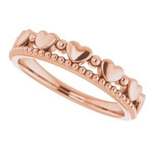 Stackable Beaded Heart Ring