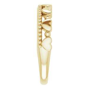 Stackable Beaded Heart Ring
