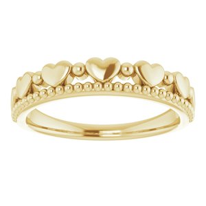 Stackable Beaded Heart Ring