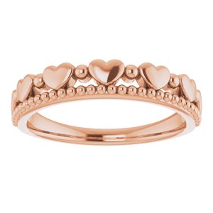 Stackable Beaded Heart Ring