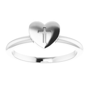 Heart with Cross Ring