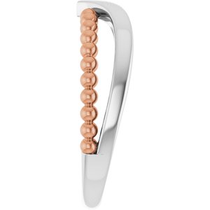 Negative Space Beaded V Ring
